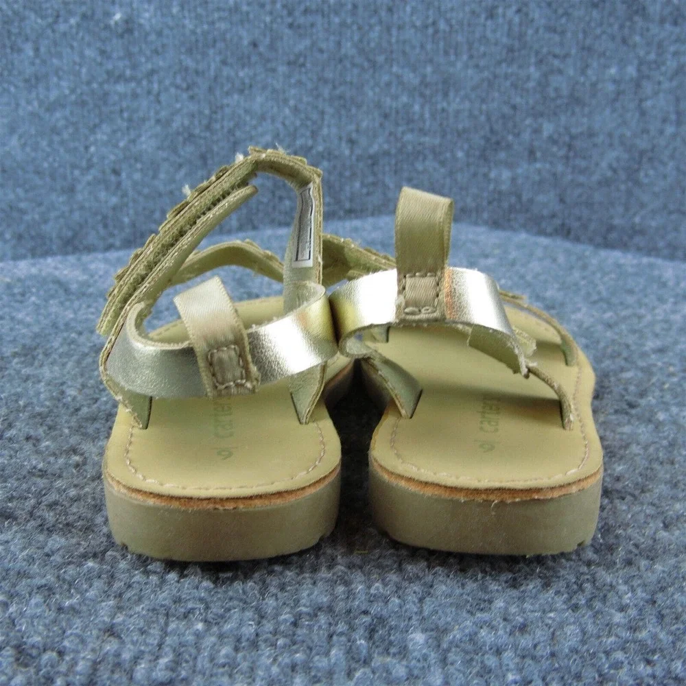 Carter's Ankle‎ Strap Shoes Gold Synthetic Hook & Loop Size T 6 Medium